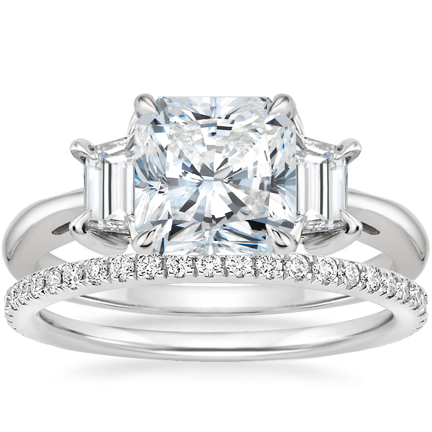 18K White Gold Embrace Diamond Ring with Luxe Ballad Diamond Ring